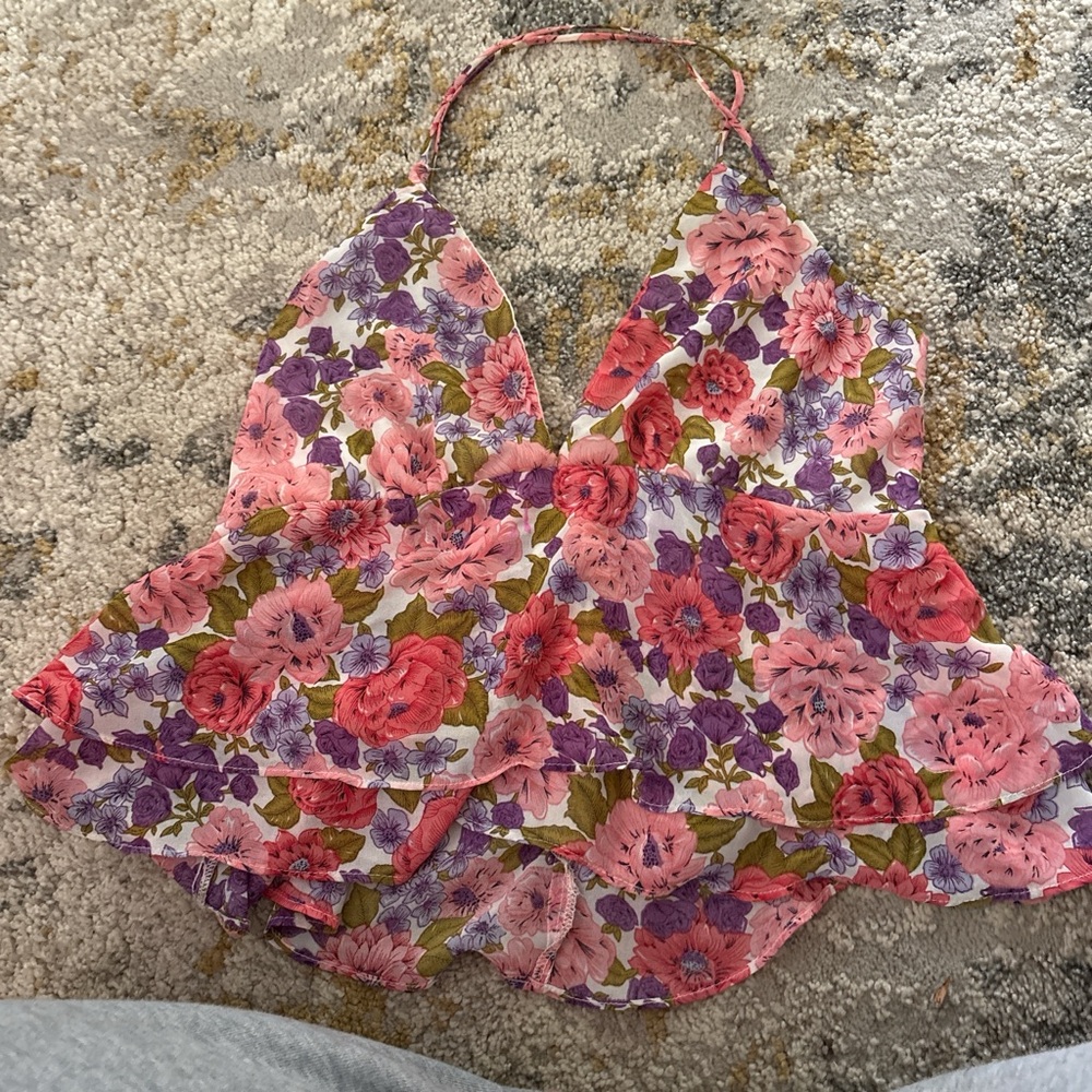 Astr Floral Camisole - Pink and Purple